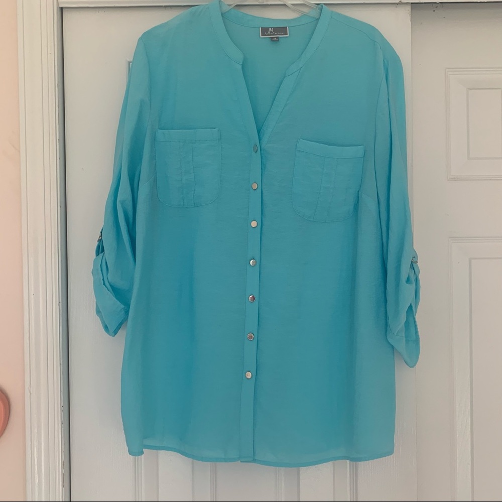 JM Collection turquoise Blouse!